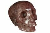Realistic, Carved Strawberry Quartz Crystal Skull #150986-1